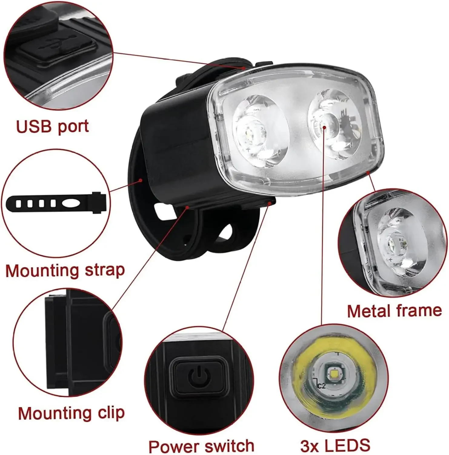 Bicicletta bicicletta anterior - Bike Light Front Rear recensione e prezzo